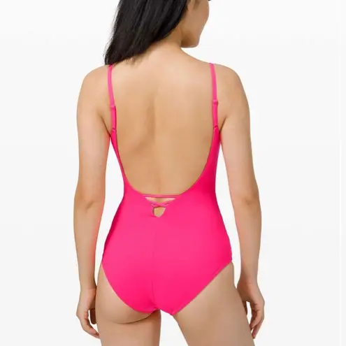 Lululemon  Salt Laced One Piece Swimsuit Pink Highlight Size 12 Nwt