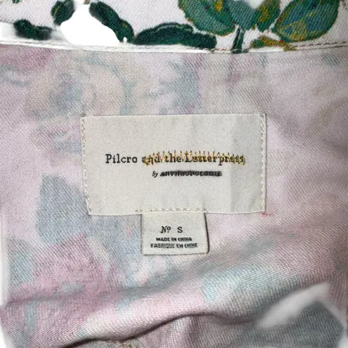 Pilcro x The Letterpress by Anthropologie Floral Denim Moto Jacket Red