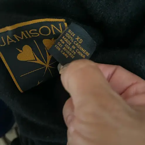 Jamison Cashmere Sophisticated Black Turtleneck Sweater XS