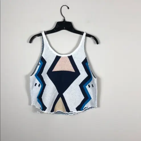 Somedays Lovin Top Tribal Knit Scalloped Hem Tank