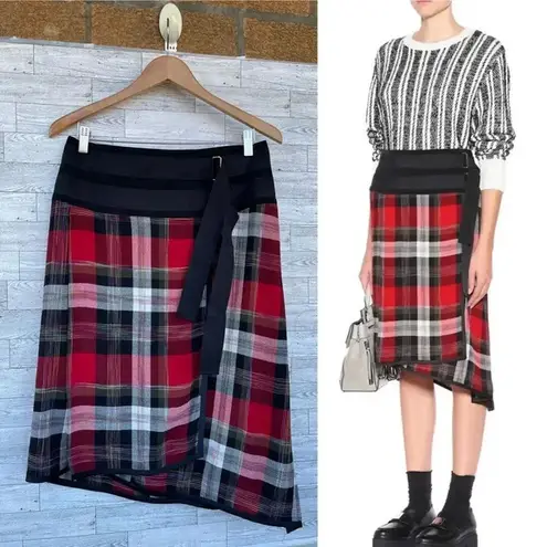 Public School Plaid Asymmetric Tartan preppy aesthetic skirt 6 Black