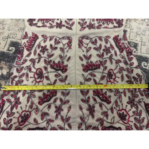 Raga XS Slip Dress Sleeveless Floral Beaded Mini Cocktail Party