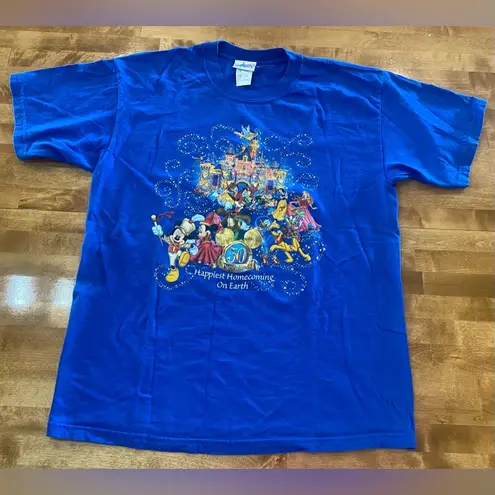 Disney  50th Anniversary Disneyland Resort Blue Short Sleeve T-Shirt Size Large