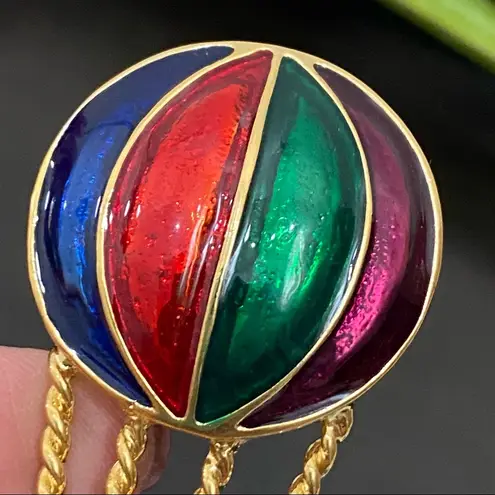 Vintage Unsigned Colorful Enamel Got Air Balloon Brooch New (Old Stock)