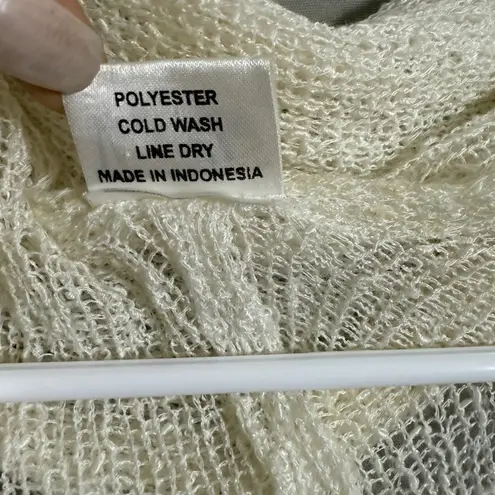 Van Klee sz One size cream thin knit open cardigan