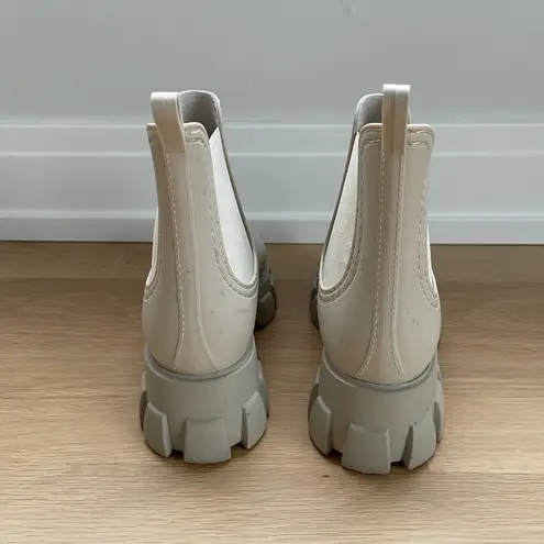 Jeffrey Campbell  Platform Lug Sole Chelsea Rain Boot in Cream thumbnail 6