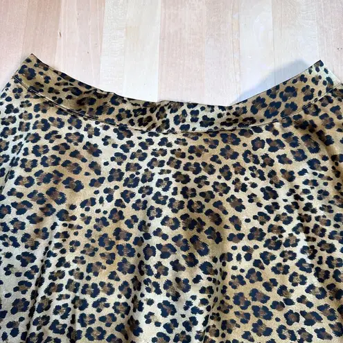 Mi Ami Mini Swing Skirt Women's Size Medium Cheetah Print Fully Lined Zippered