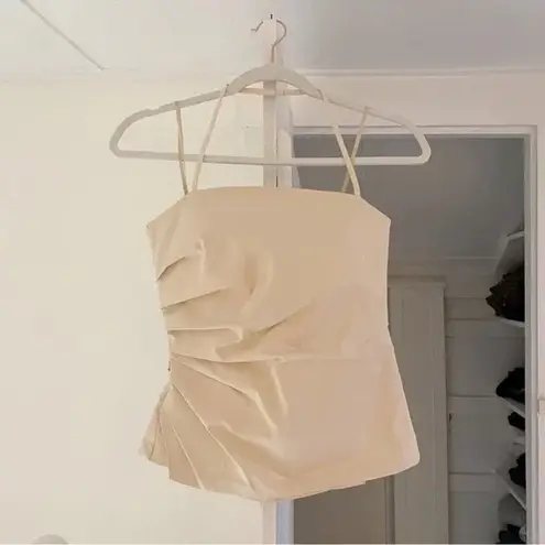 A.L.C. Charlotte Sateen Halter Top in Beige NWT Size 0 Retail $350