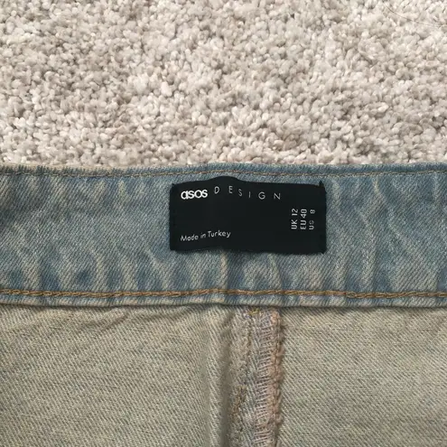 ASOS New without tag  DESIGN denim lace up mini skirt, size us 8