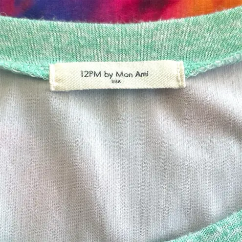 12PM by Mon Ami Vtg Y2K Dark Floral Blue Short Sleeve Shirt Sm Boho Indie Hippie