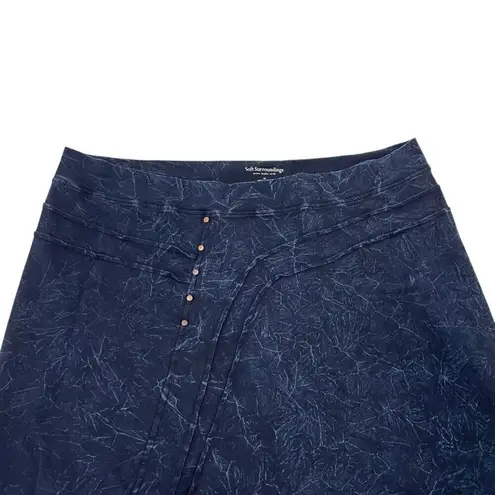 Soft Surroundings Acid Wash Asymmetrical Stretch Knit Midi Skirt Blue size 3X