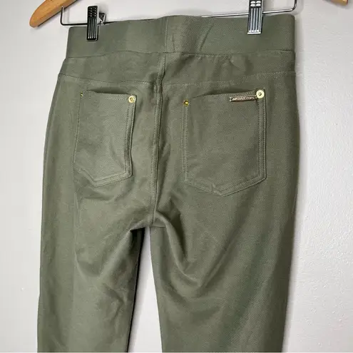 Michael Kors MICHAEL  Green Olive Fabric Skinny Leg Pants Size Small