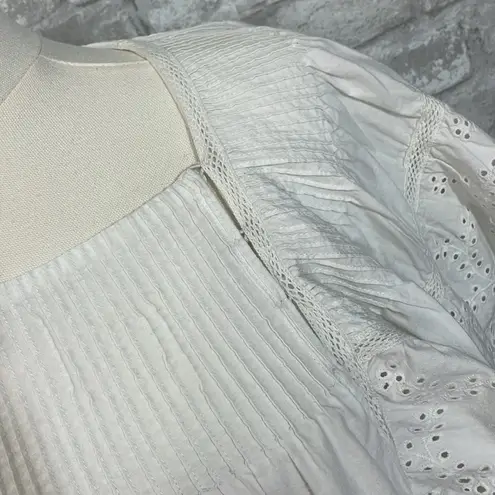 Love Sam White Ruffled Blouse with Flutter Sleeves