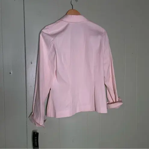 Ralph Lauren Lauren  Women’s Menswear Blazer‎ Pink White Seersucker Stripe Small