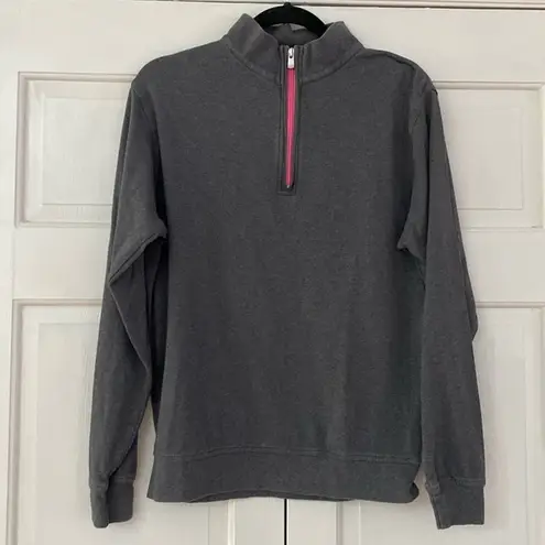 Peter Millar  Women’s Half Zip Pullover Top Gray Pink Zipper Pull Size Small