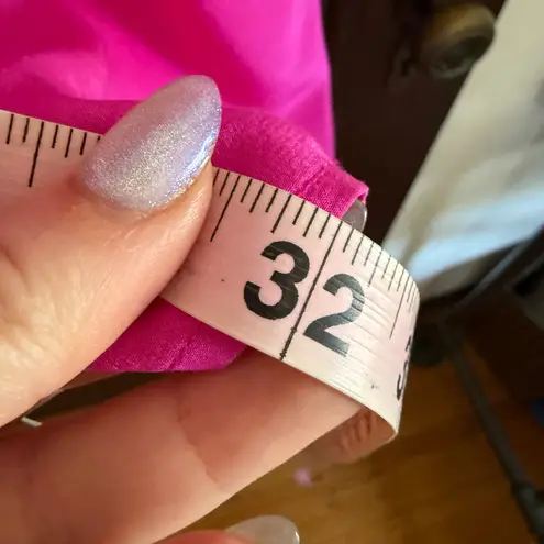 Rory Beca | PInk / Fuschia Silk V Neck Long Sleeve Shift Mini Dress | Small