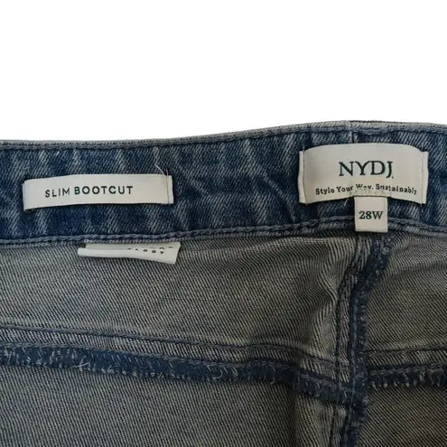 NYDJ Womens 28W High Waist Fray Hem Crop Slim Bootcut Lift Tuck Technology Jeans