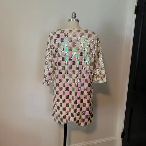 Ces Femme NWT Checkerboard Sequin Mini Dress  - Image 4