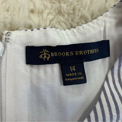 Brooks Brothers Blue & White Seersucker Sheath Dress, 14