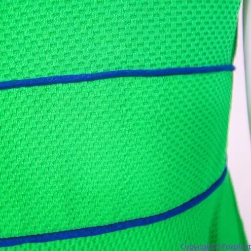 Hutch Anthropologie Navy Piping Green Bowtie Dress, XL