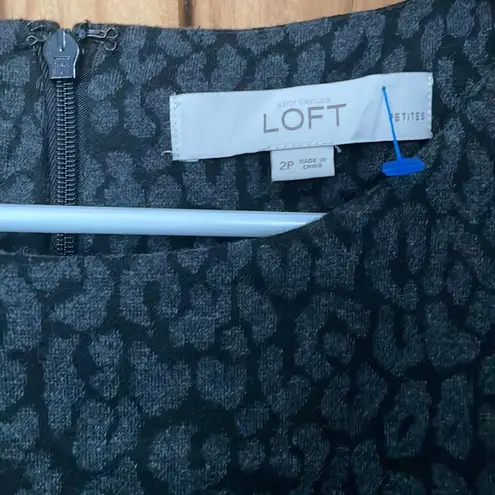 Loft ANN TAYLOR  PETITES Charcoal & Black Sleeveless Dress Size 2P