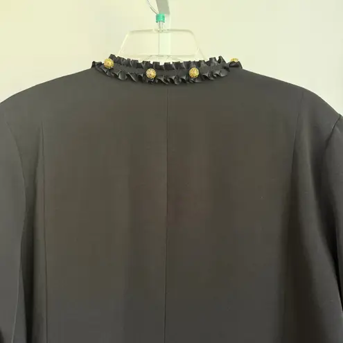 Victor Costa Occasion Jacket Embellished Ruffle Trim Party Plus Size 3X Black