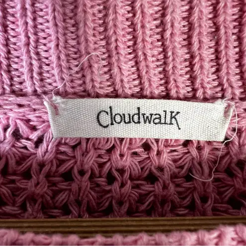 Cloudwalk Striped Bell Sleeve Sweater Womens S Pink Oversized Retro Quirky Fun