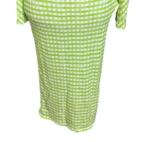 Jacquemus Nodi Gingham Cutout Midi Dress Size 2 Light Green Stretch