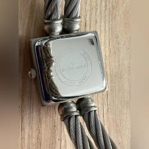 Swiss Gold Ladies Watch Stainless Wire Hinged Cuff Bracelet Stainless Dial