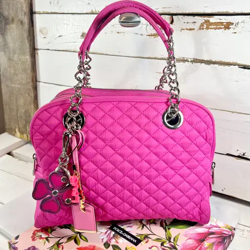 Dolce Gabbana Large Fuchsia Lily Glam Canvas Shoulder Bag Pink 752 41 Off Retail From Mallory