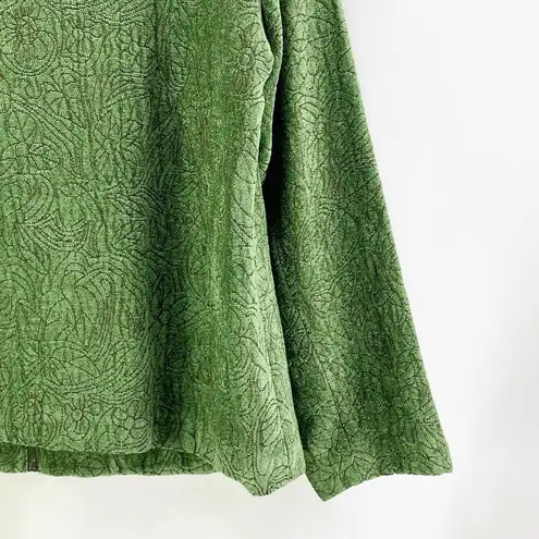 Christopher & Banks C. J BANKS BY Green Floral Zip Up Jacket
