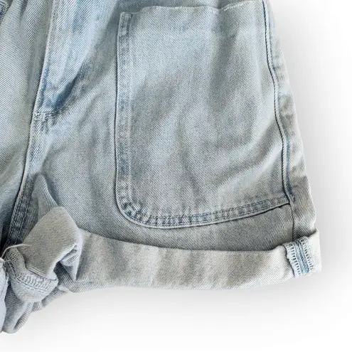 Madden Girl Zara Light Wash High Waisted 80s Mom Shorts Paper Bag Jean Shorts 2