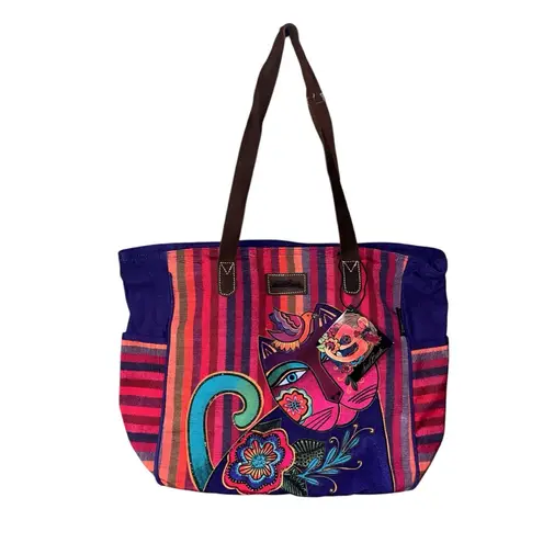 Laurel Burch Elena Shoulder Tote Bag Purple