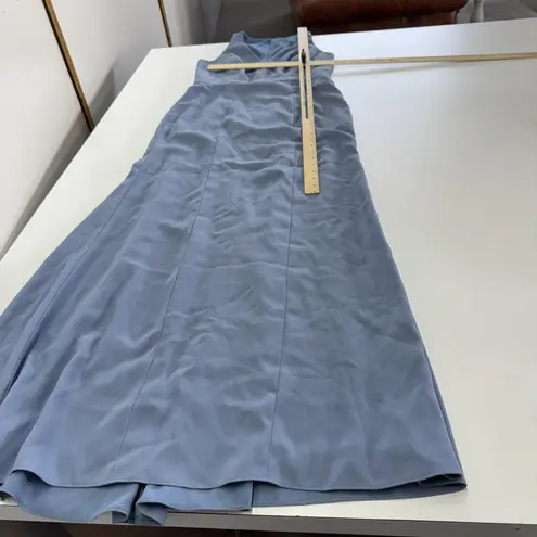 After Six Dress Womens 8R Larkspur Blue V Neck Keyhole Crepe Trumpet Gown 6821