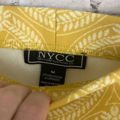 New York Clothing Company Mustard Yellow Printed Pencil Skirt~Size M Gold Size M