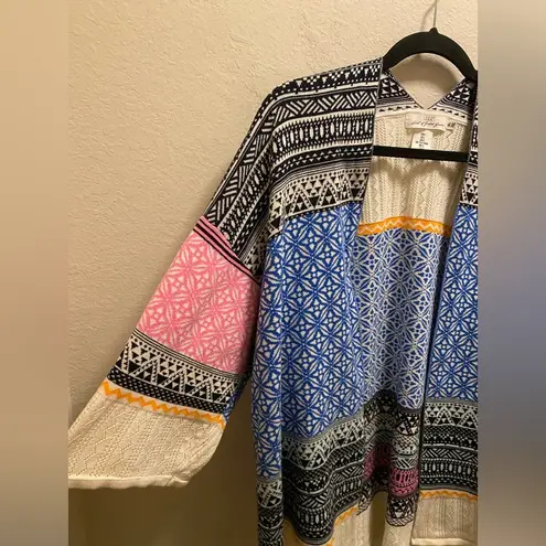 H&M L.O.G.G. X  Multicolor Knit Kimono Cardigan Size L - Image 3