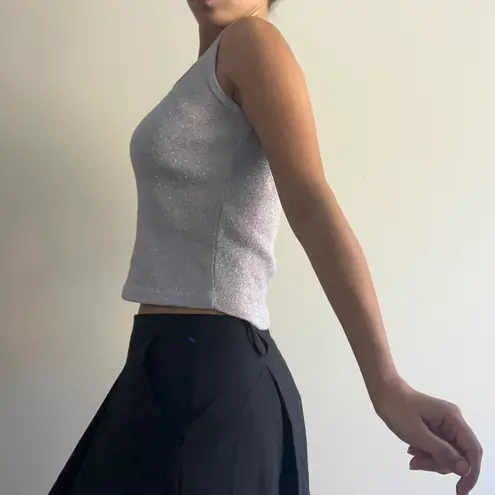 Morgan Sport Metallic Shiny Tank Top Y2K