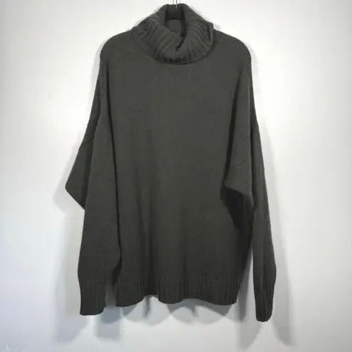 Jenni Kayne Jenni Kanye Cashmere Porter Turtleneck Sweater S Luxury Oversized Forest Green