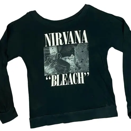 Nirvana  Bleach Long Sleeve Band Tee T-Shirt Large Black Grunge 90s Graphic