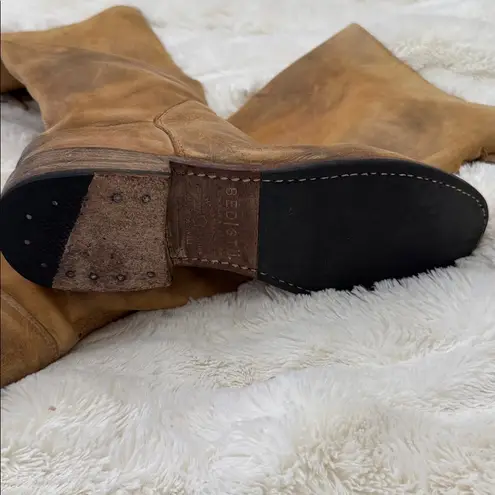 Bed Stu Manchester Cobbler Tall Leather Riding Boots Lace Back Rustic sz 7