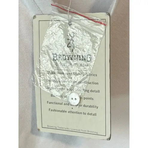 Browning Sleeveless Top Womens XL White V Neck Button Collared Tank Shirt NWT