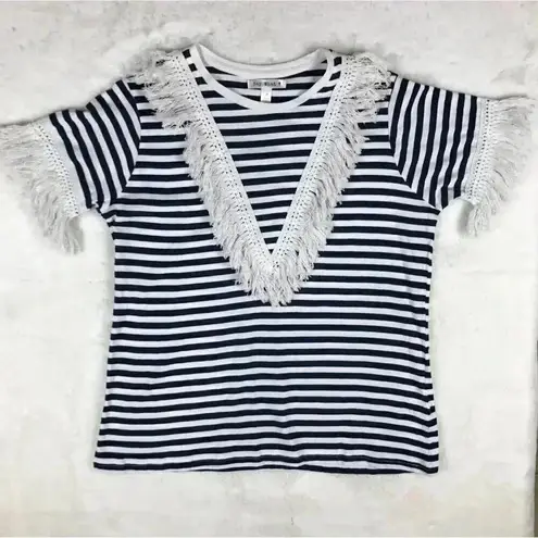 Say What? Say What Plus Size Cotton Fringe Striped T-Shirt NEW Size 1X