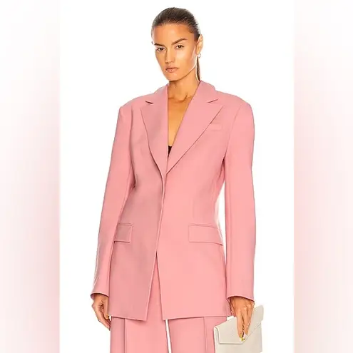 Oscar de la Renta SET pink bow peak label jacket blazer and pants suit set
