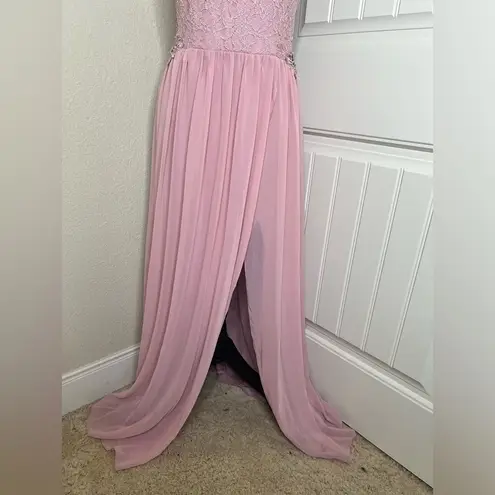 City Triangles NTM: David’s Bridal Blush Pink A-Line Gown with Gemstones Sz 17