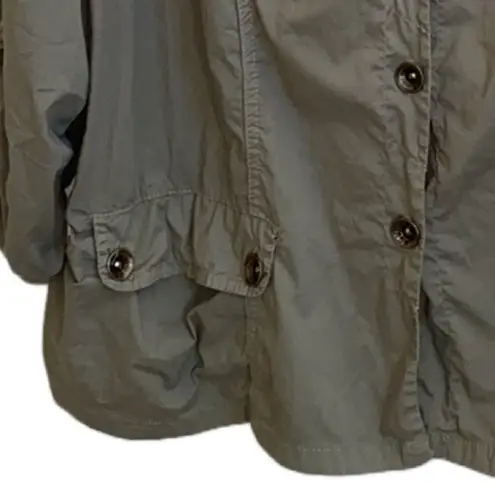 XCVI π« Lightweight Ruched Cotton Utility Jacket/Blazer Light Olive Green 2X