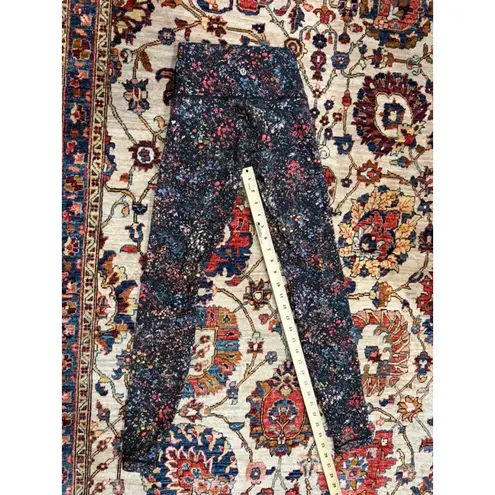 Lululemon  Wunder Under HR Leggings Multi Color Floral Splatter Print Size 2