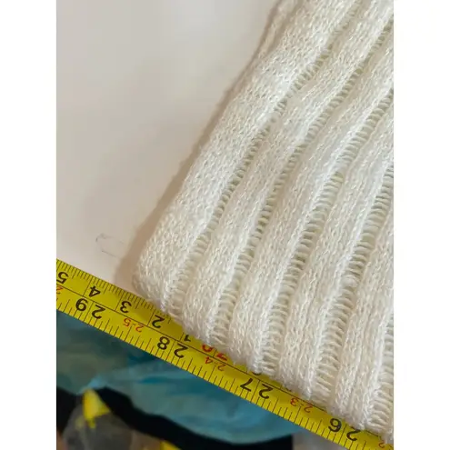 J. McLaughlin White Open Knit Sweater Tunic Women's M 3/4 Sleeve Coastal Chic Size M