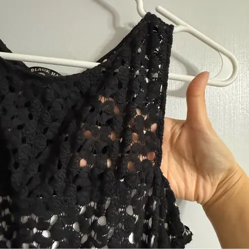 Black Halo Crochet Overlay Dress Size 4