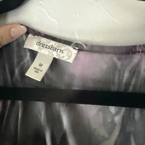 Dressbarn Y2k Purple Floral Silver Metallic Sleeveless Blouse Top M Fairy Grunge Size M