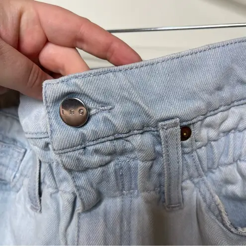 IRO Aven light blue Paper Bag Waist Jeans with raw hem sz 24